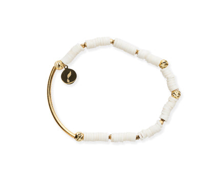 White & Gold Bead Bracelet